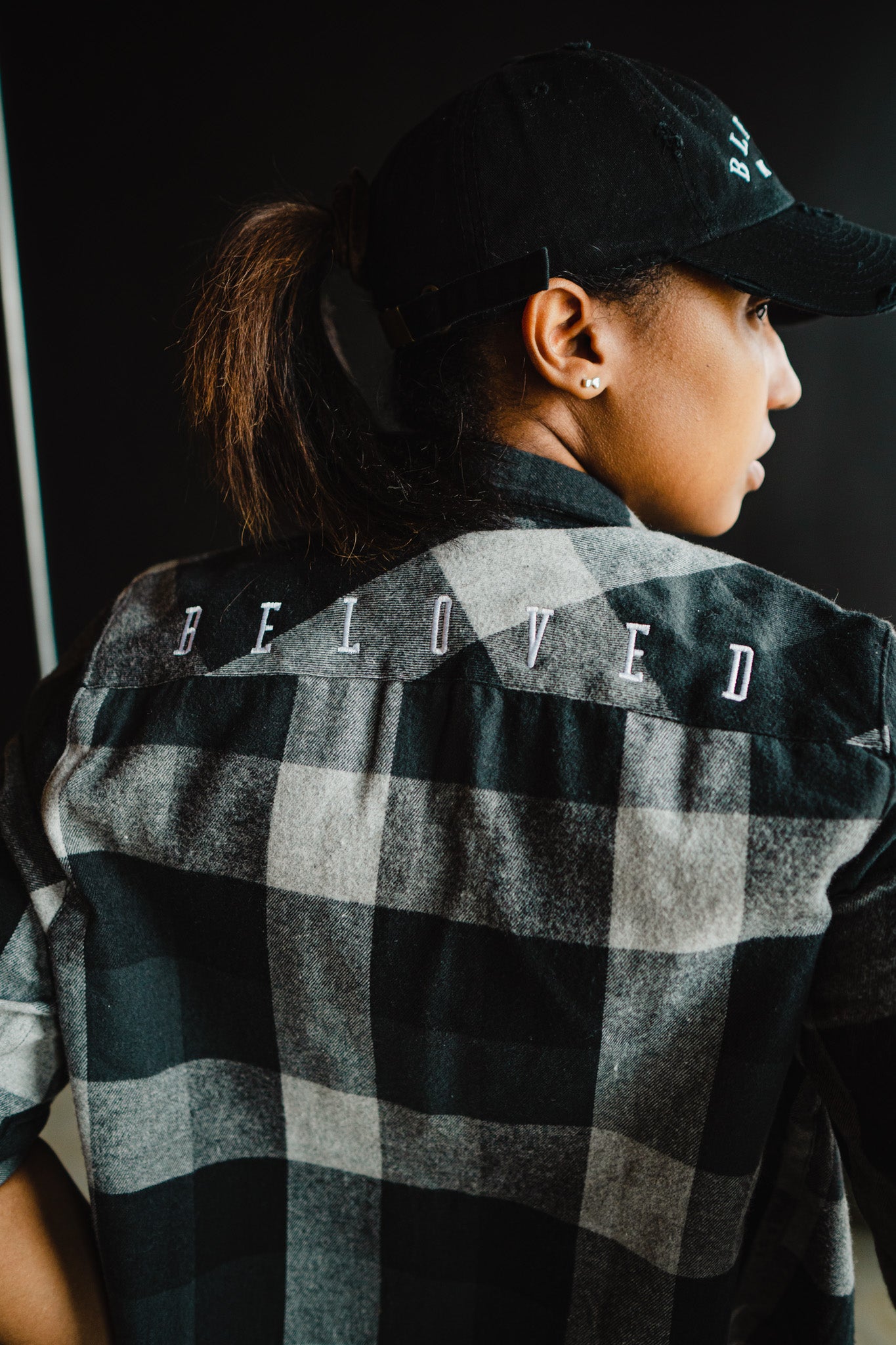 BELOVED Embroidered Adult Plaid Shirt