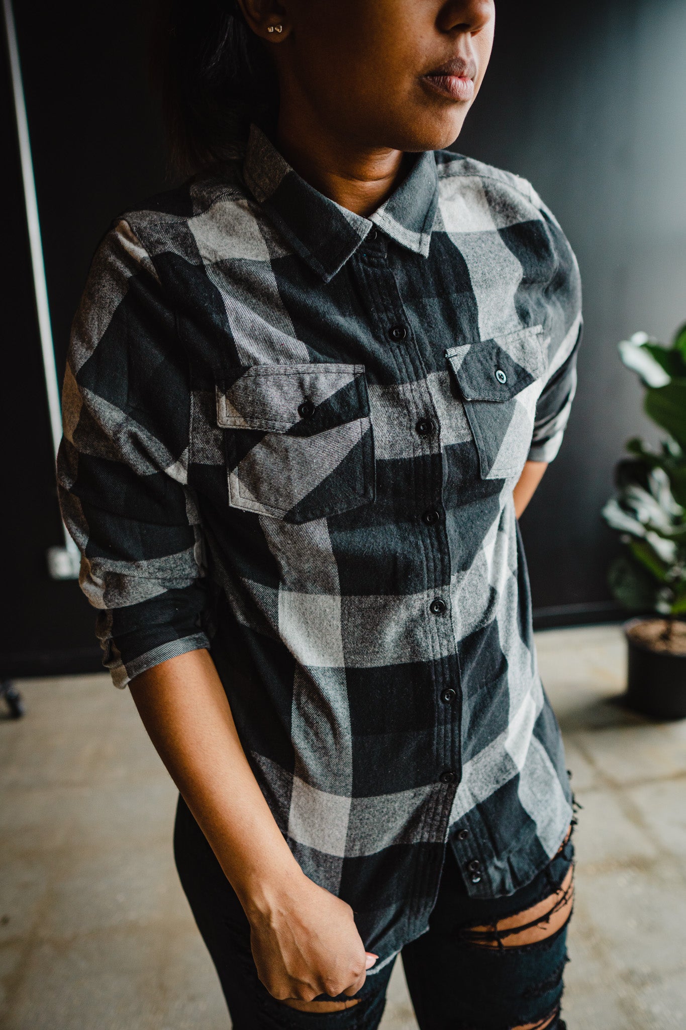 BELOVED Embroidered Adult Plaid Shirt