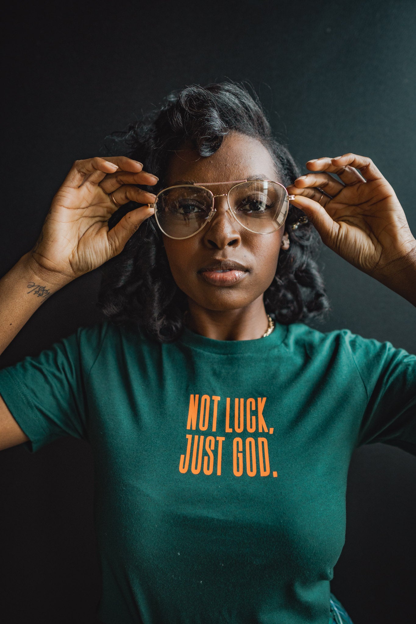 Not Luck, Just God. Adult T-Shirt