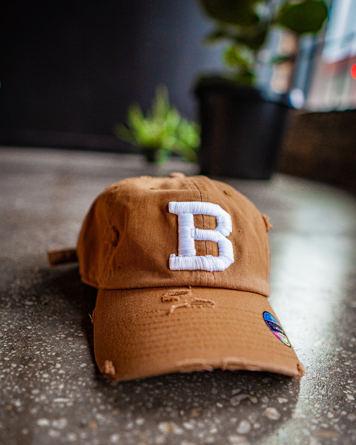 "B" Logo Hat (Distressed)