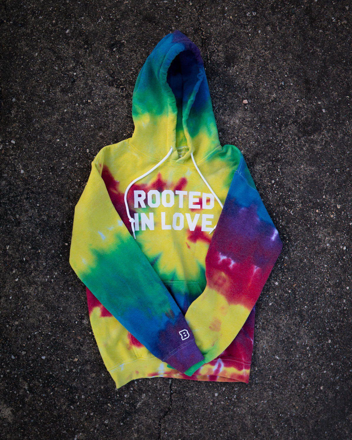 Rooted In Love Adult Tie Dye Box Hoodie
