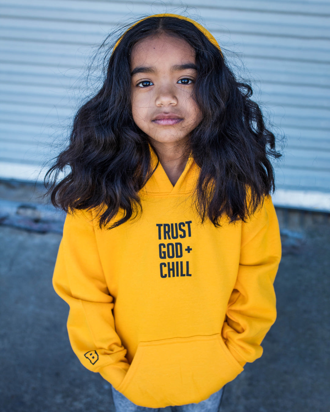 Trust God + Chill Kids Hoodie (Gold)