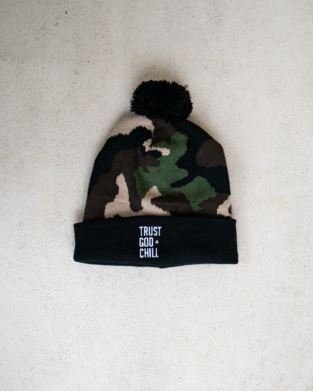Trust God + Chill Pom Beanie