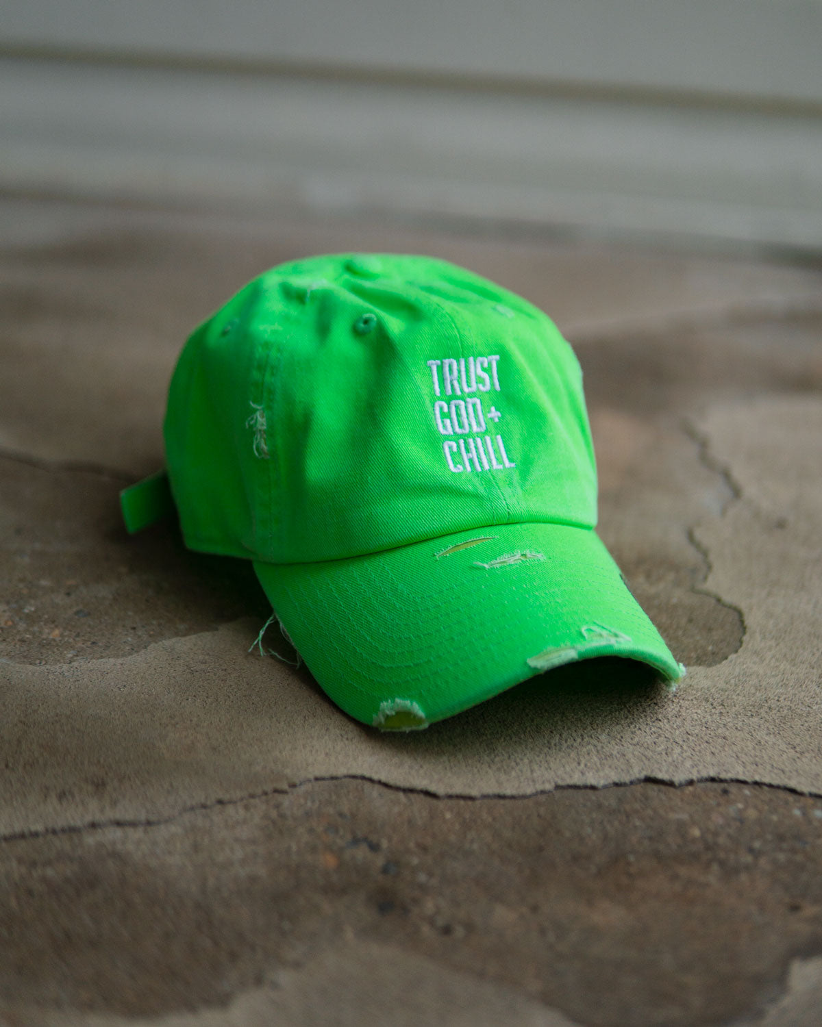 (Neon) Trust God and Chill Hat (Distressed)