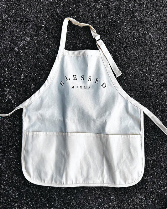 Blessed Momma Full-Length Apron with Pockets