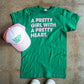 Pretty Girl, Pretty Heart Adult Box T-Shirt & Light Pink/White Trucker Bundle