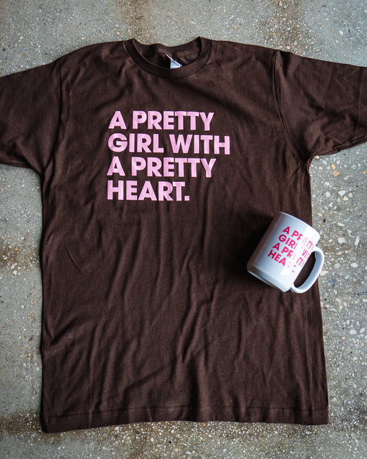 Pretty Girl With A Pretty Heart Adult Box T-Shirt & Pretty Girl With A Pretty Heart Mug Bundle