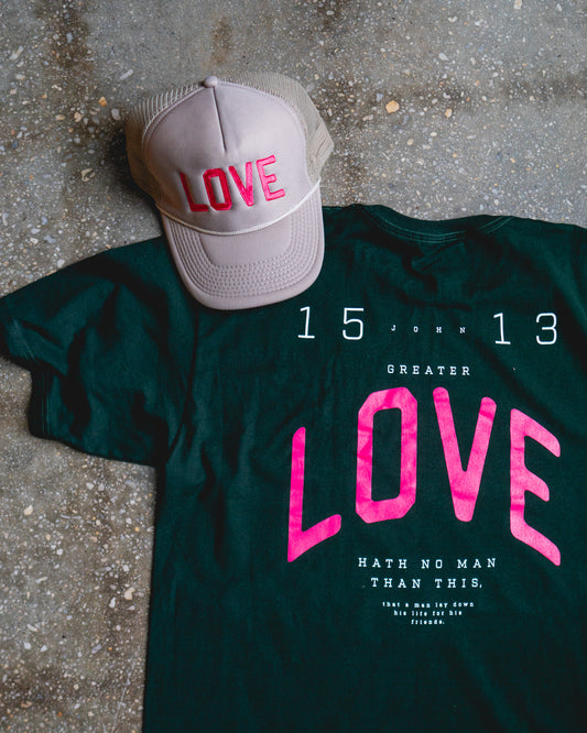 No Greater Love Adult T-Shirt & Khaki Trucker Bundle