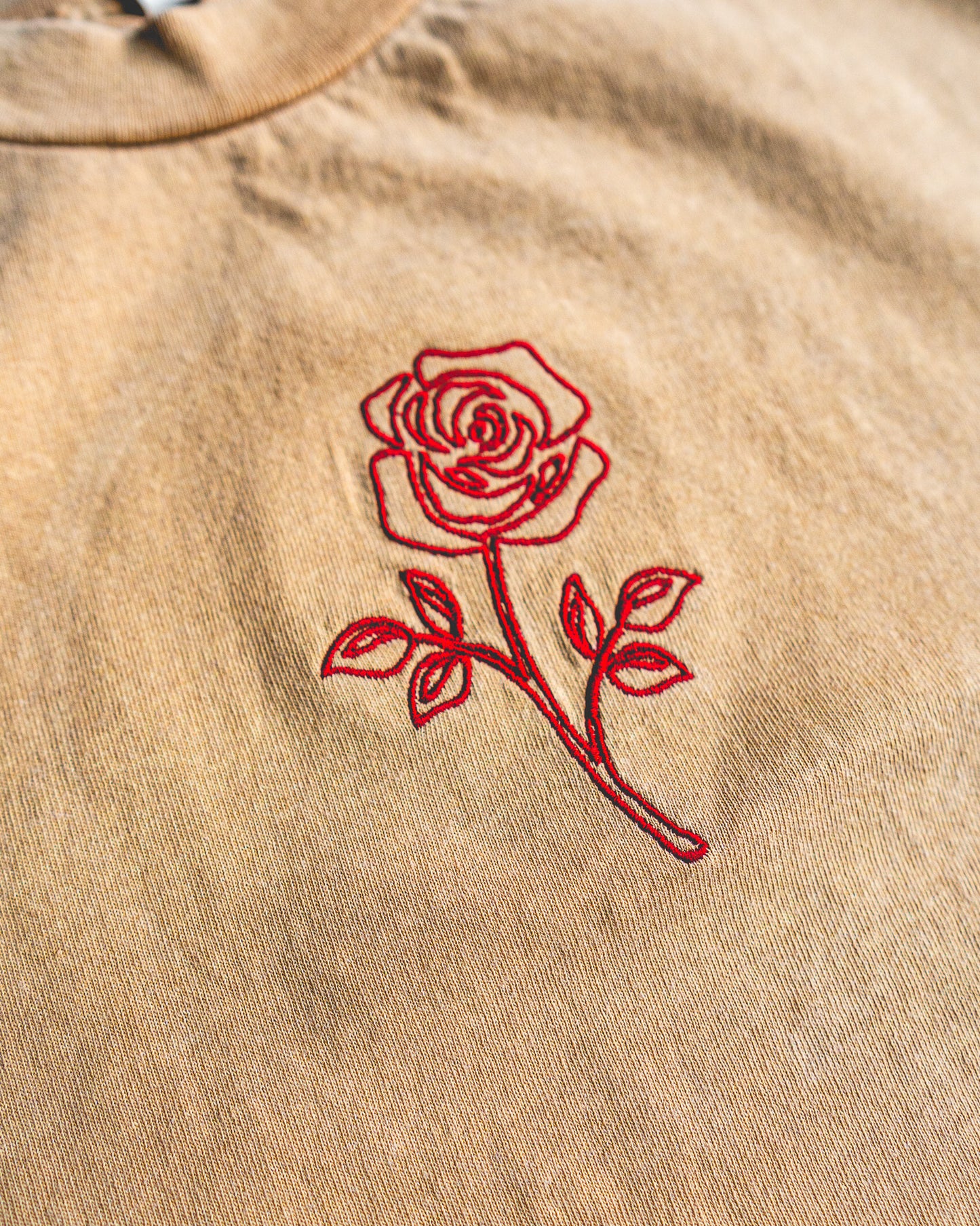 Rose Embroidered Adult Box T-Shirt