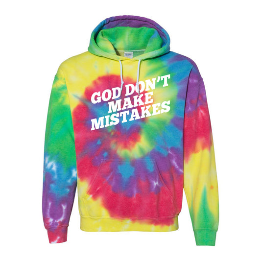 God Don't Make Mistakes Adult Tie Dye Hoodie