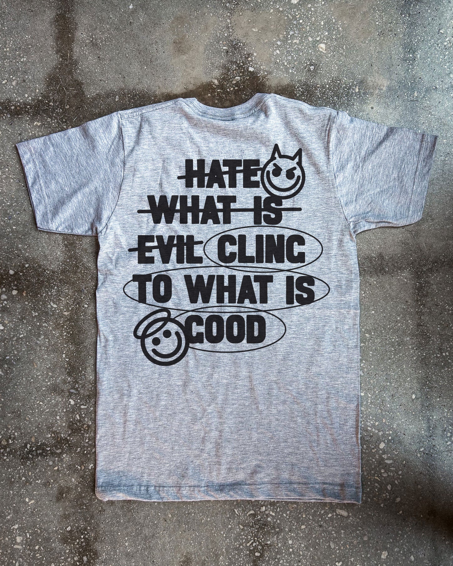 Hate Evil, Cling to Good Adult Box T-Shirt