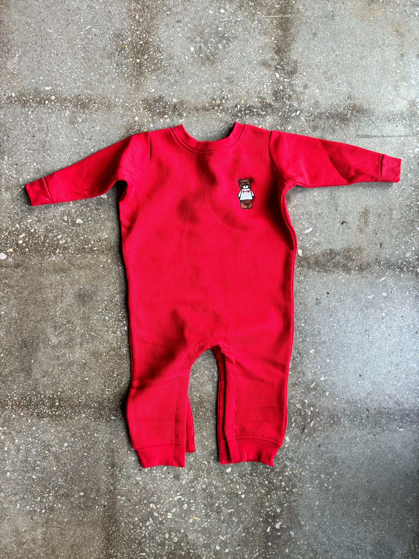 Teddy Embroidered Infant Fleece Bodysuit