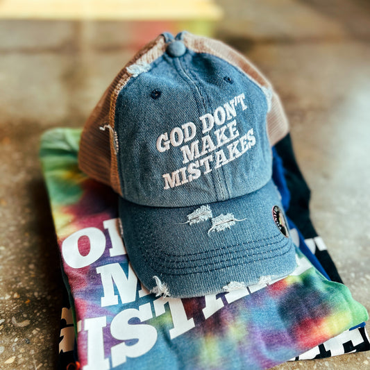 God Don't Make Mistakes Distressed Hat (Mesh-Back Ponytail)