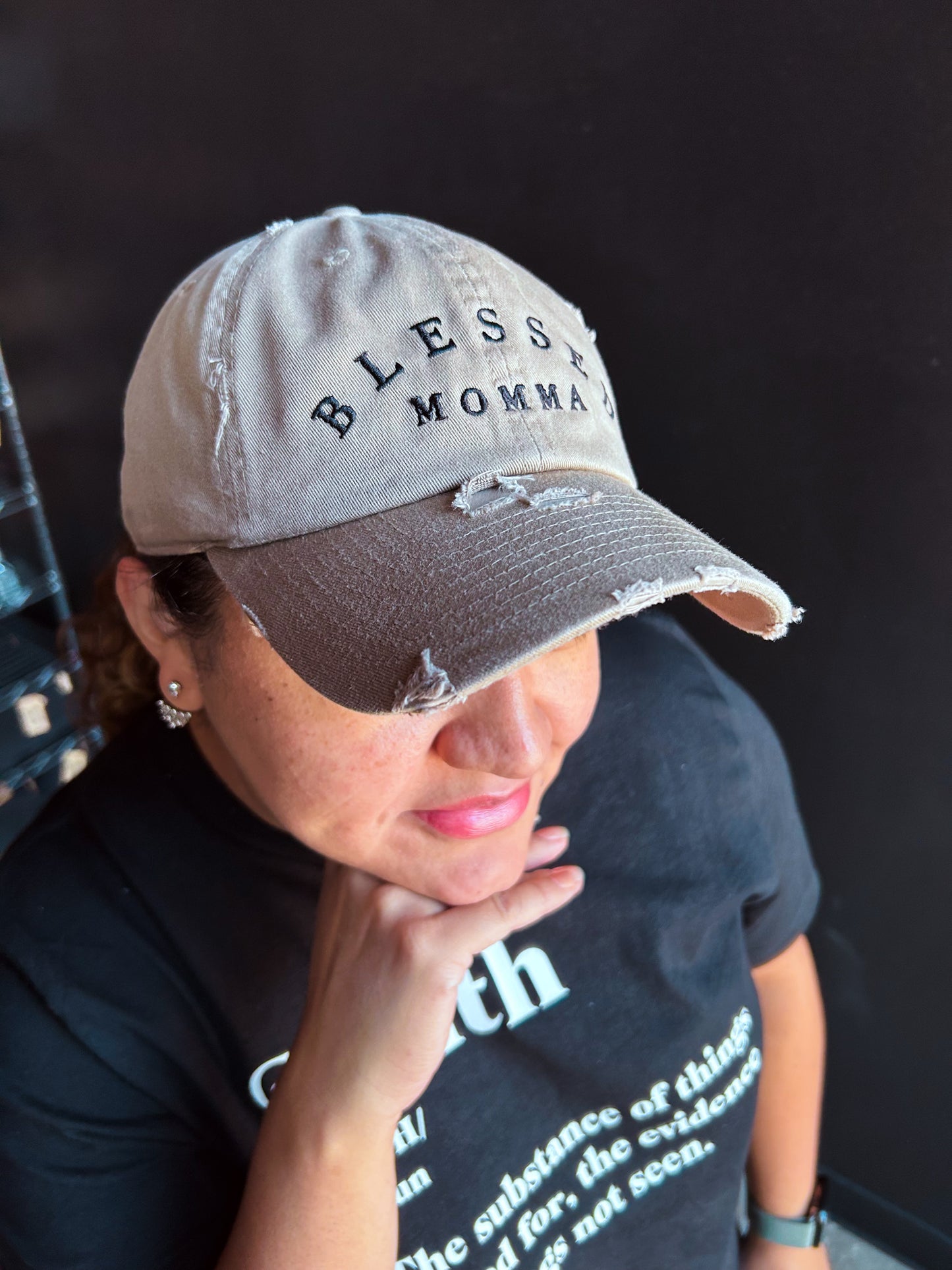 Blessed Momma Hat (Distressed)
