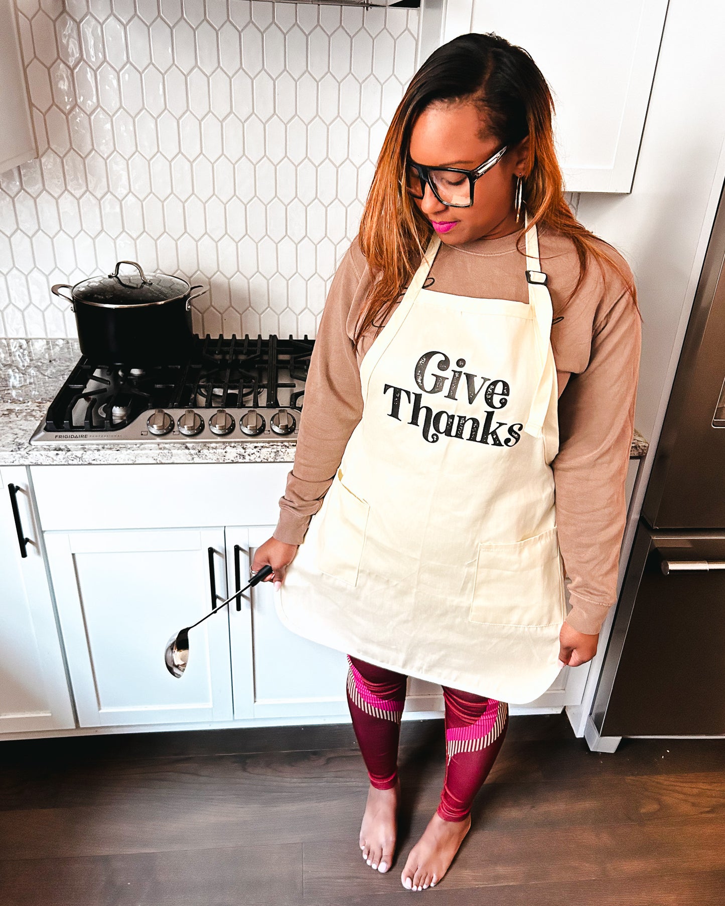 Give Thanks Full-Length Apron with Pockets