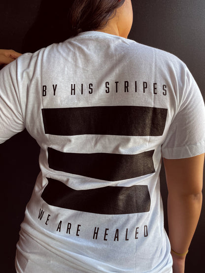 By His Stripes Adult Box T-Shirt