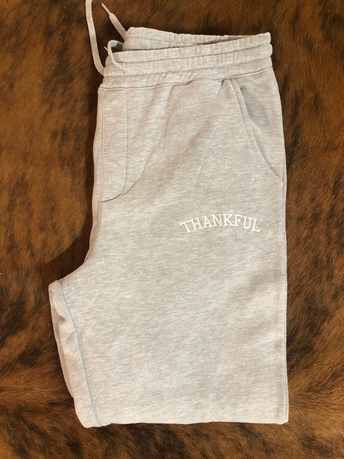(CLEARANCE) Thankful Embroidered Sweatpants
