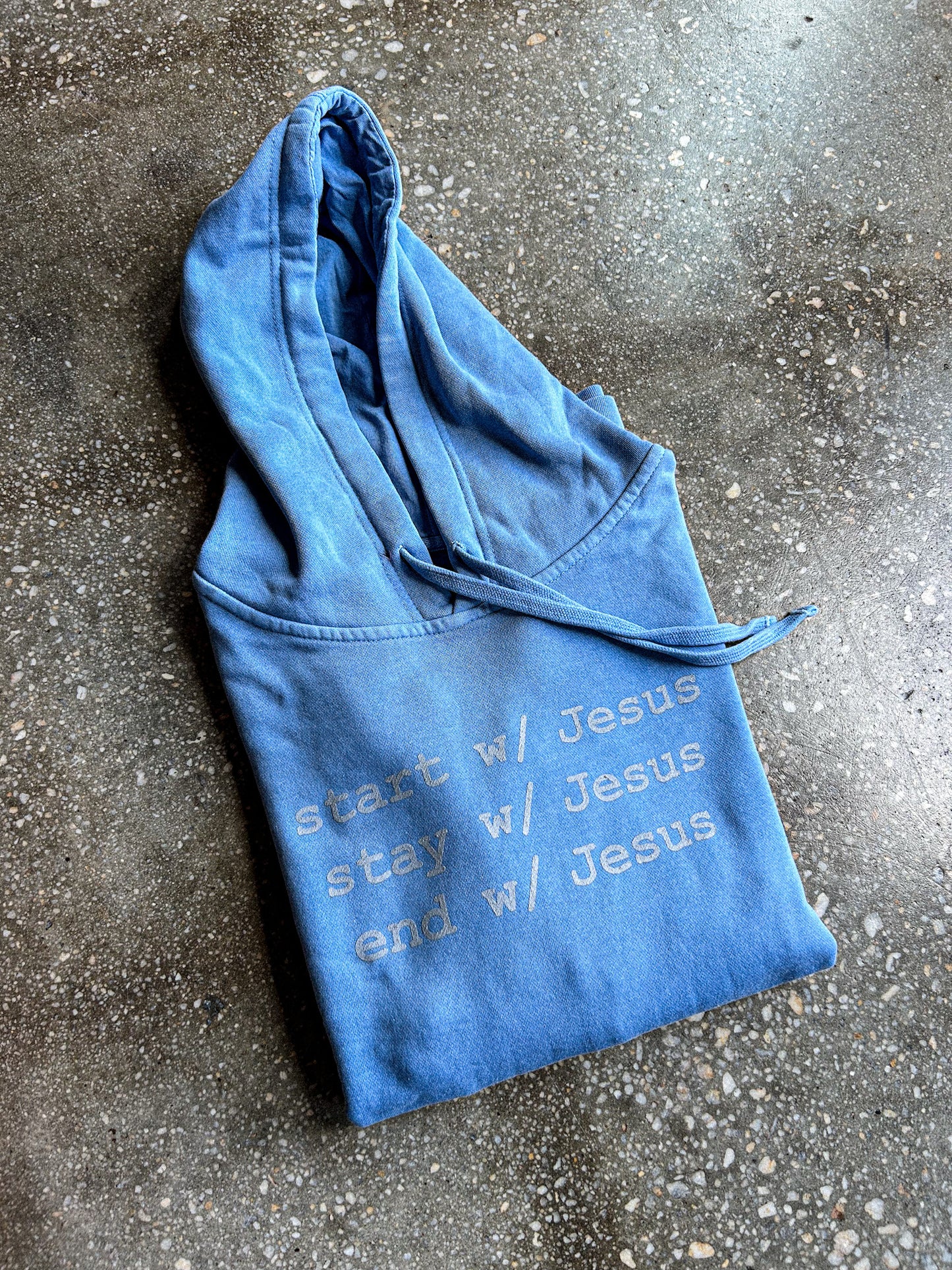 Start, Stay, End With Jesus Adult Box Hoodie