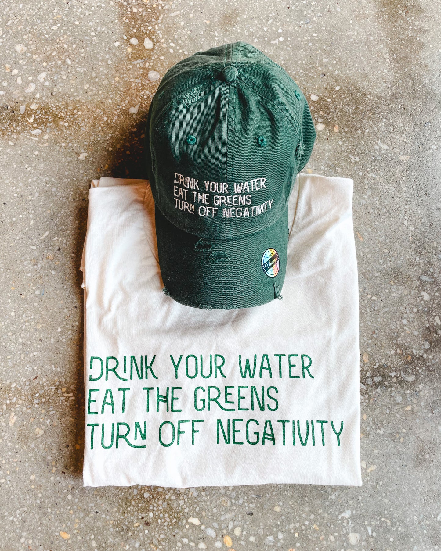 Water, Green, No Negativity Hat (Distressed)