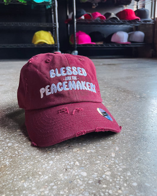 Blessed Are The Peacemakers Kid's Distressed Hat