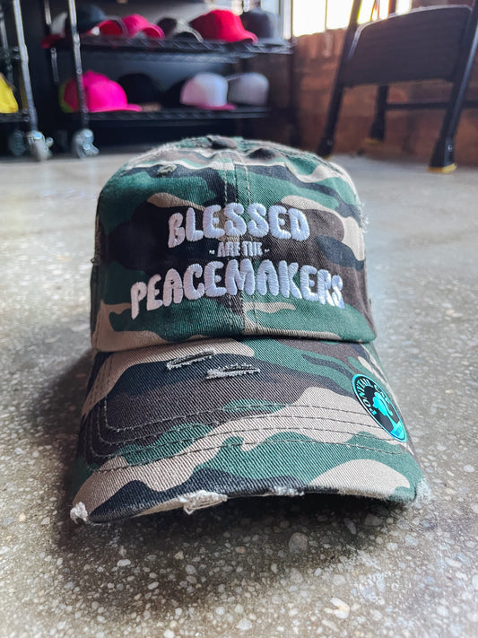 Blessed Are The Peacemakers Adult Hat (Distressed Ponytail)
