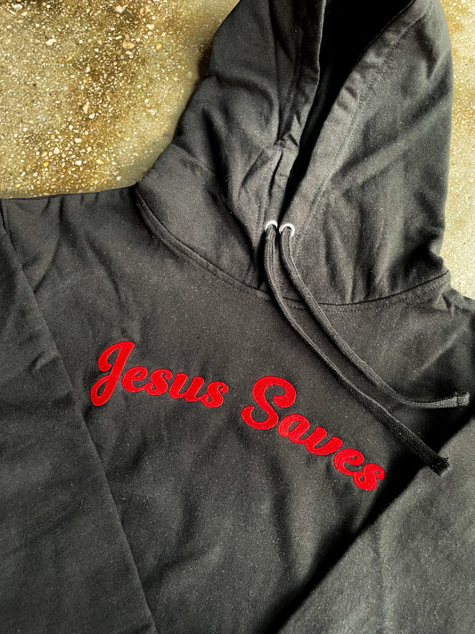 Jesus Saves Embroidered Adult Box Hoodie