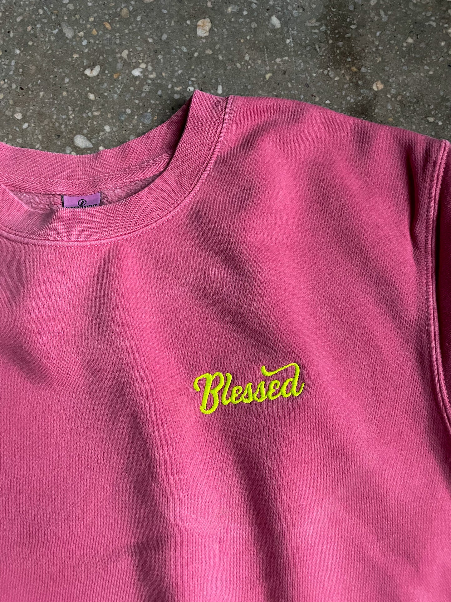 Blessed Embroidered Adult Drop Shoulder Sweatshirt