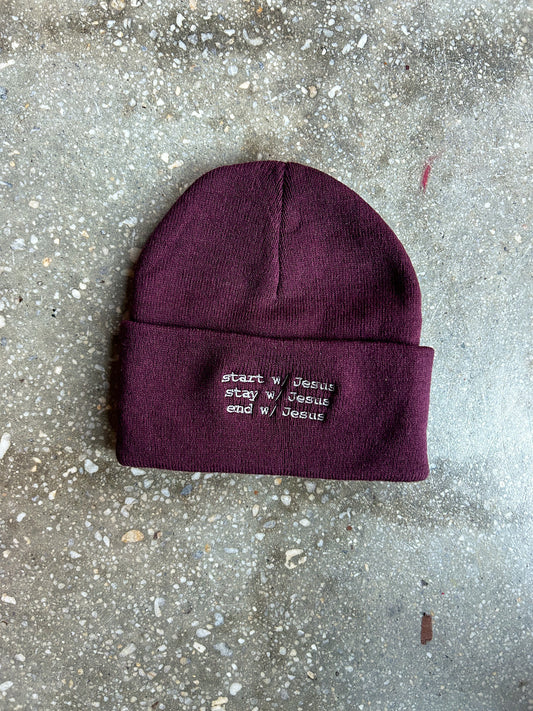 Start, Stay, End With Jesus Beanie