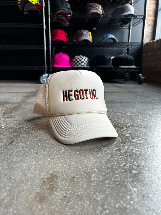 He Got Up Trucker Hat