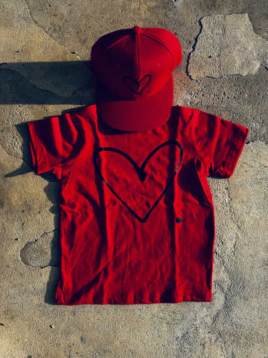 Love Period Kids T-Shirt & Red Snapback Bundle