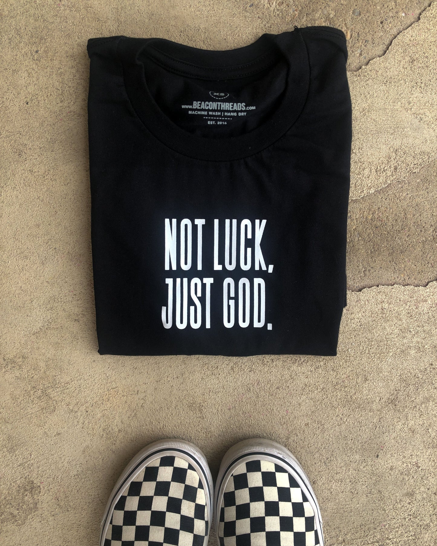 (RTS) Not Luck, Just God. Adult Box T-Shirt