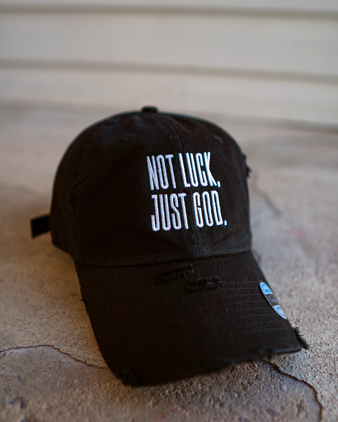 (RTS) Not Luck, Just God. Hat (Distressed)