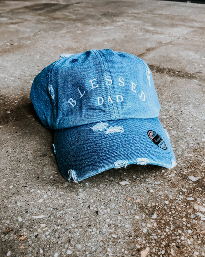 (CLEARANCE) Blessed Dad Hat (Distressed)