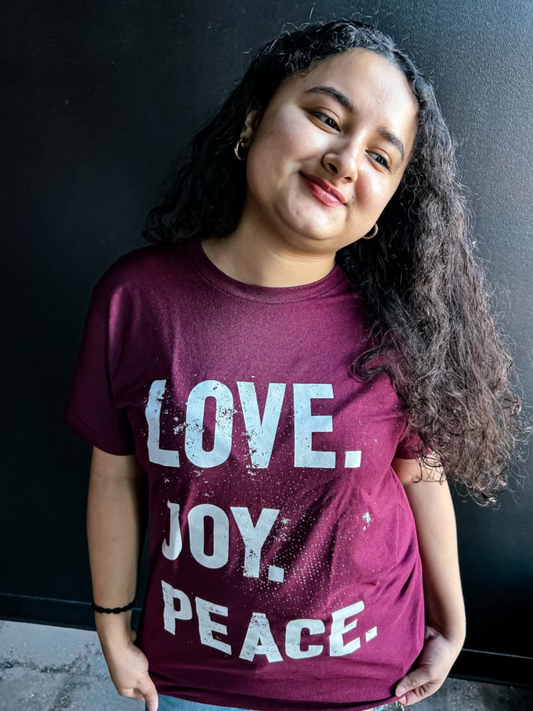 (CLEARANCE) Love Joy Peace Adult T Shirt