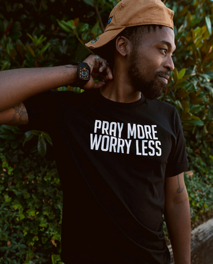 (CLEARANCE) Pray More Worry Less Adult T Shirt