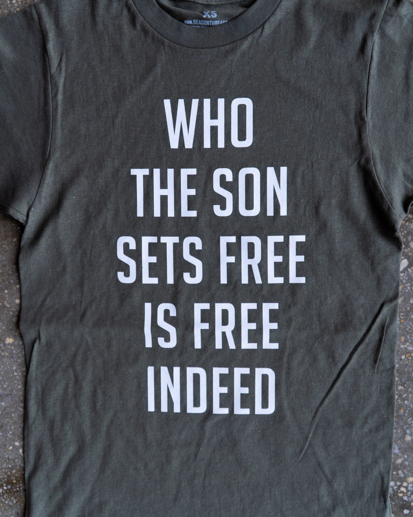 (CLEARANCE) Who the Son Set Free Adult T Shirt