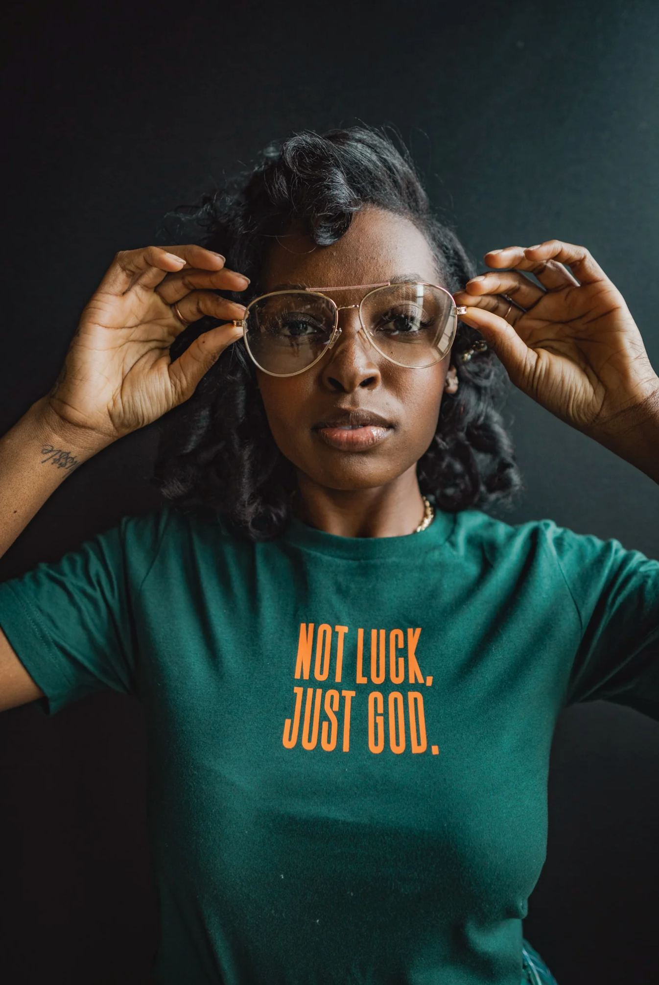 (CLEARANCE) Not Luck Just God Adult T Shirt
