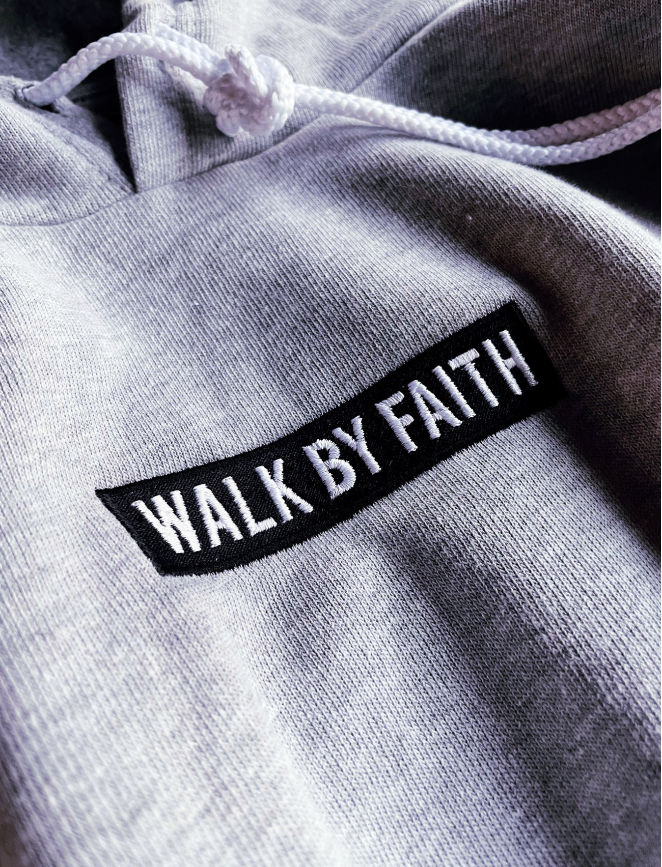 (CLEARANCE) Walk By Faith Adult Embroidered Box Hoodie