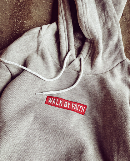 (CLEARANCE) Walk By Faith Adult Embroidered Box Hoodie
