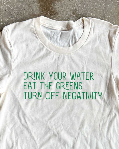 Water, Green, No Negativity Adult Box T-Shirt