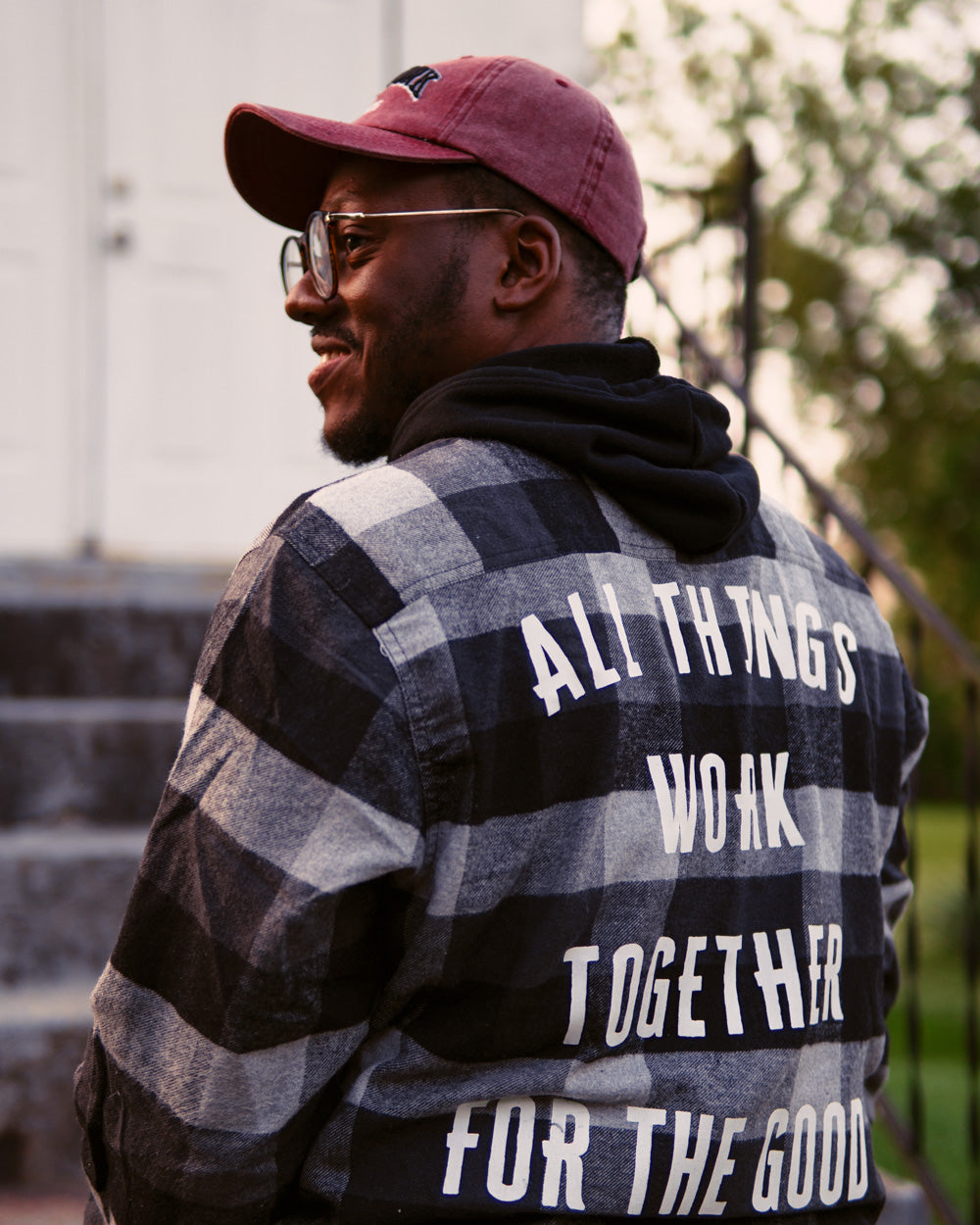 All Things Work Together Adult Plaid Shirt