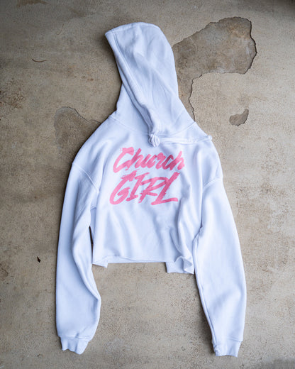 Church Girl Women's Cropped Adult Sponge Fleece Hoodie
