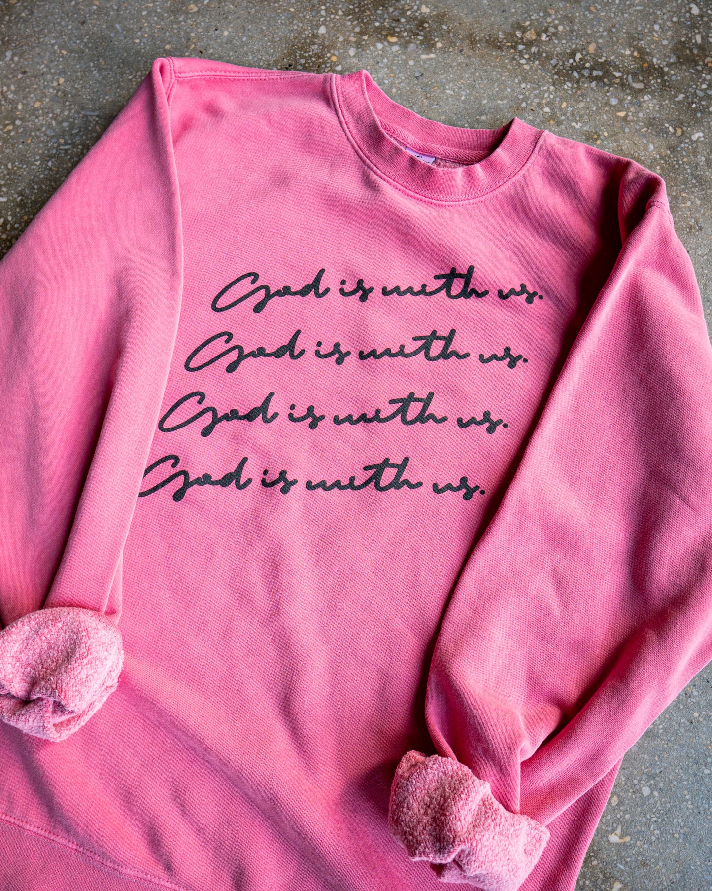 God Is With Us Adult Drop Shoulder Sweatshirt