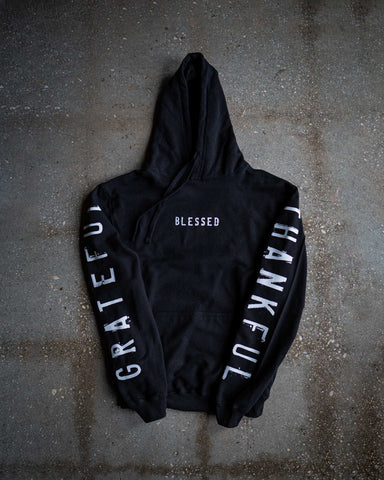 Grateful Thankful Blessed Adult Box Hoodie