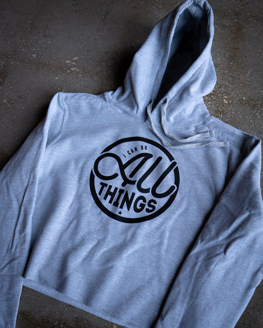 I Can Do All Things Cropped Adult Sponge Fleece Hoodie