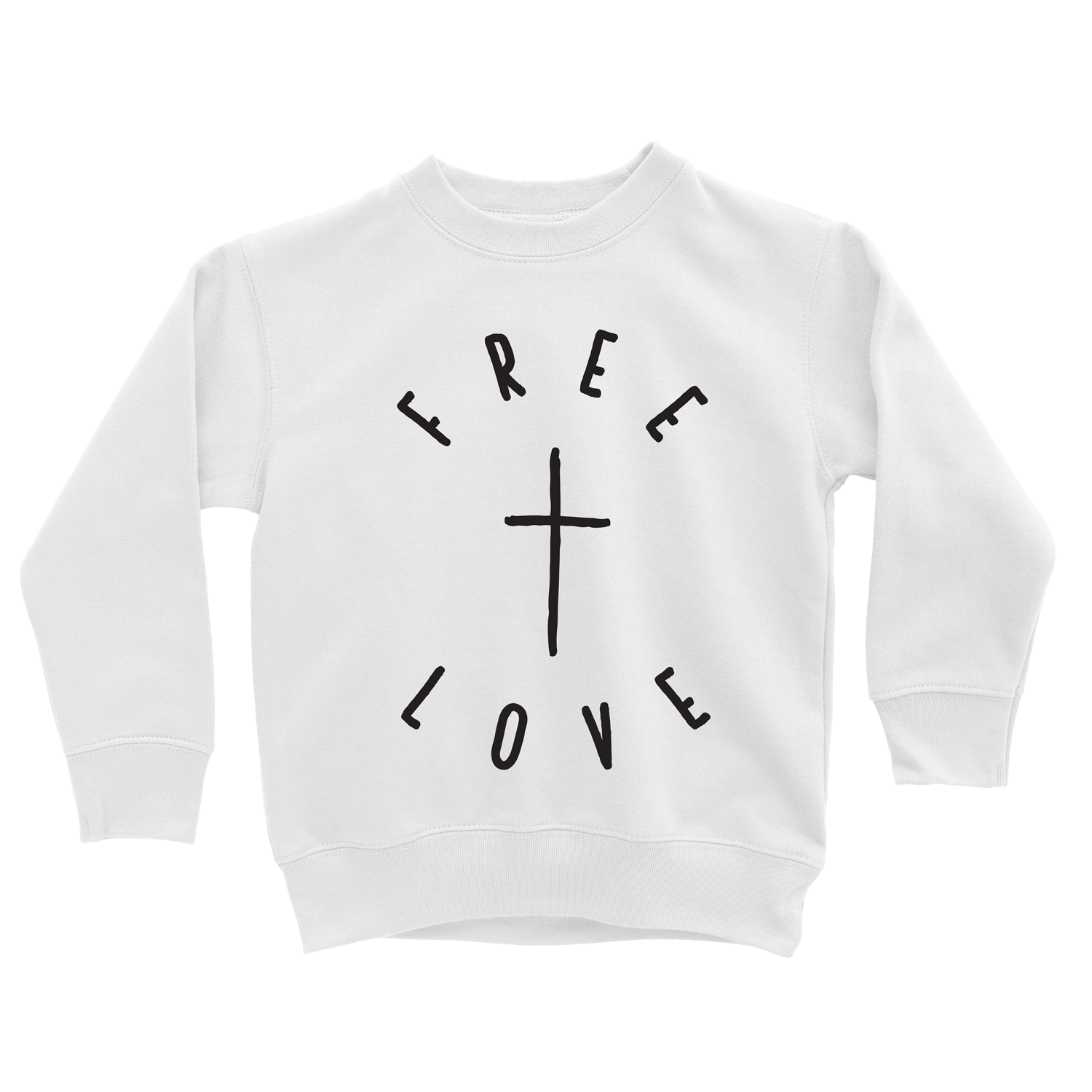 Free Love Sweatshirt - Beacon Threads - 2T / White w/ Black Lettering - 1