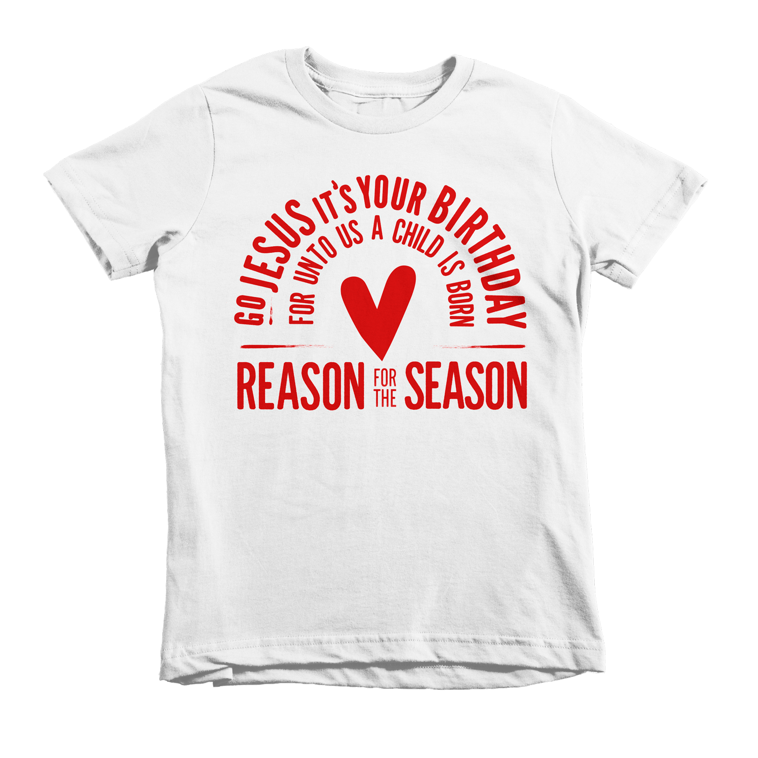 Go Jesus Tee - Beacon Threads - 2T / White w/ Red Lettering - 2