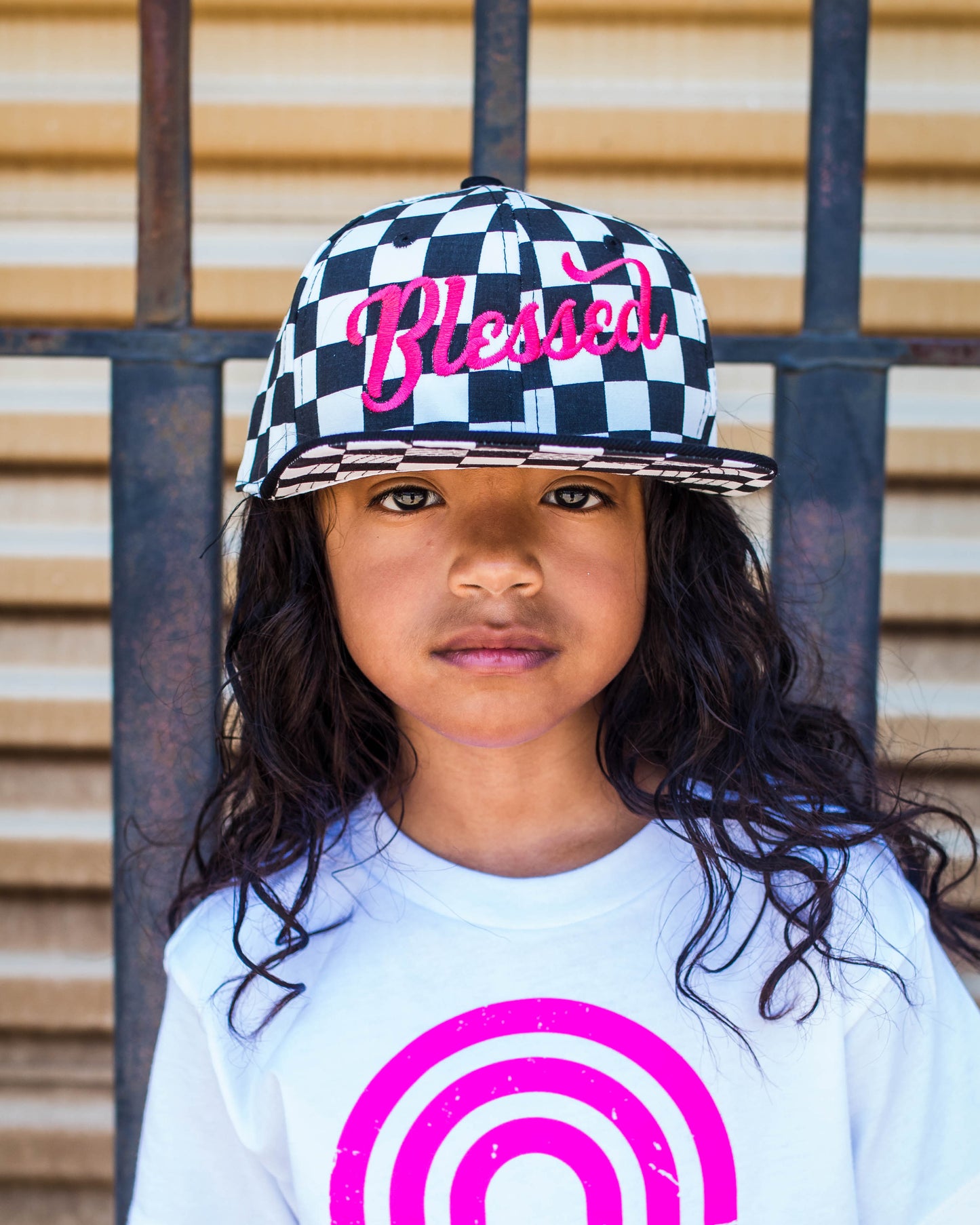 "Blessed" Checkered Kids SnapBack