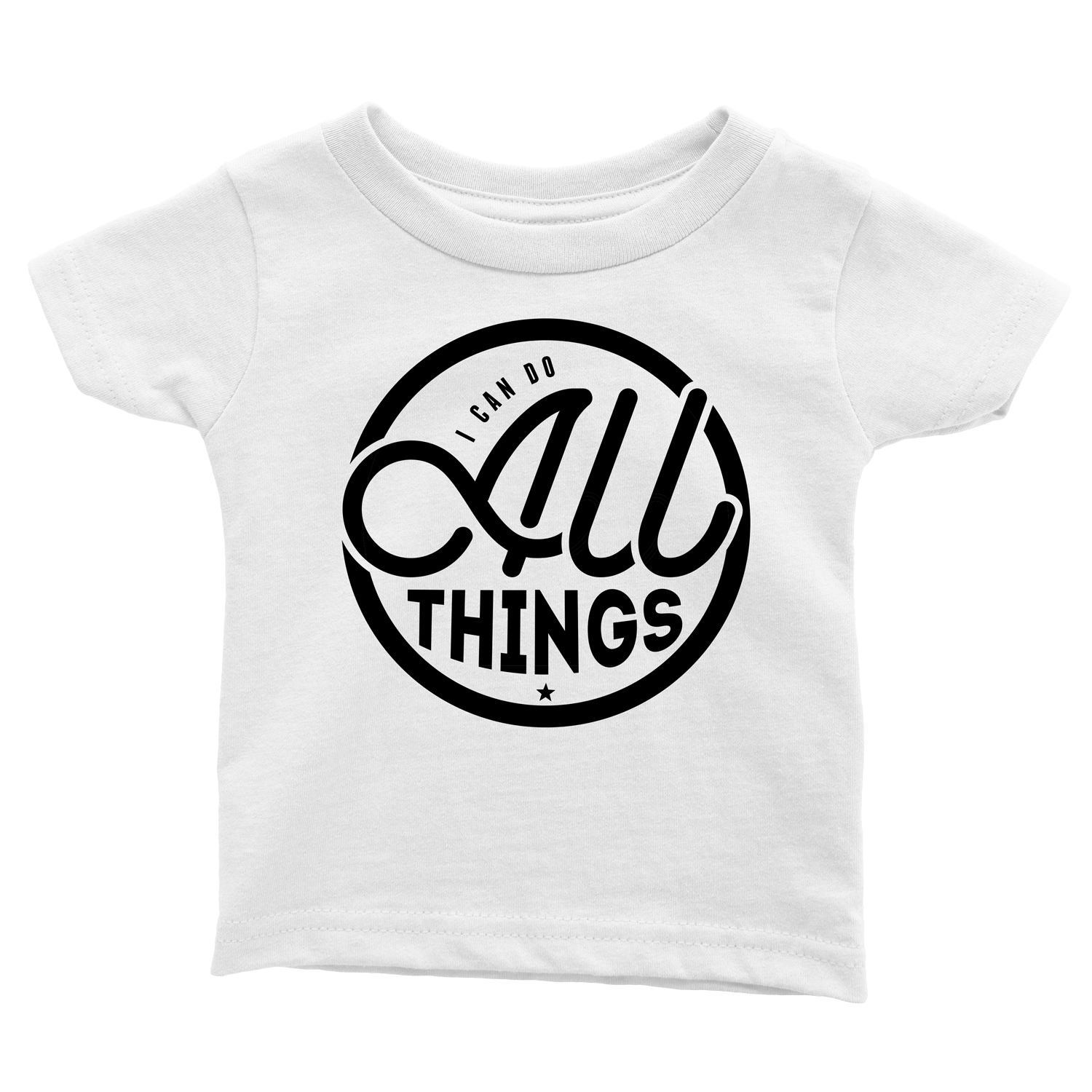 I Can Do All Things Infant Tees - Beacon Threads - 12-18M / White w/ Black Lettering - 2