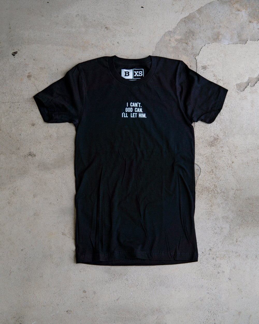 I Can't. God Can. I'll Let Him. Adult Box T-Shirt